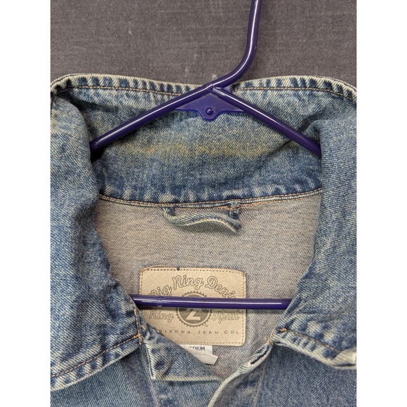 90s Vintage Arizona Classic Blue Wash Big Ring Denim Trucker Jacket Size Medium - Picture 4 of 13